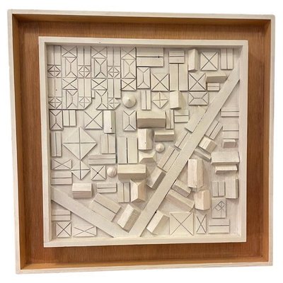 André Pailler, Carved Abstract Geometric Composition, 1970, Wood-FGA-2041586