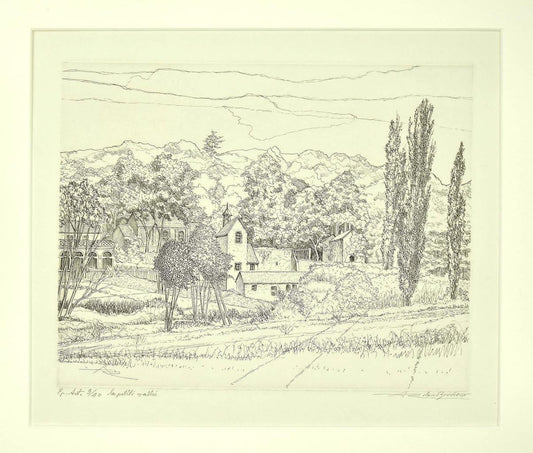 André Roland Brudieux, Landscape, Etching, 1970s