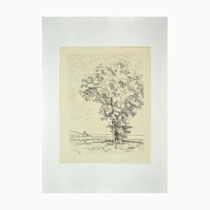 Andre Roland Brudieux, The Tree On the Sea, Etching, Mid-20th Century-ZCI-846690