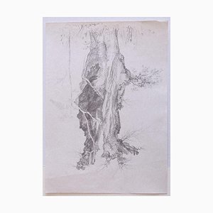 André Roland Brudieux, Tree, Pencil Drawing, 1970s-ZCI-907363