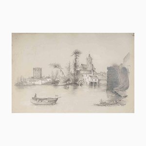 André Ruellan, The Landscape, Original Pencil & Lead Drawing, 20th Century-ZCI-1403388