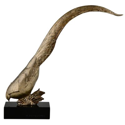 Andre Vincent Becquerel, Art Deco Pheasant, 1925, Bronze & Marble-KTN-1404506