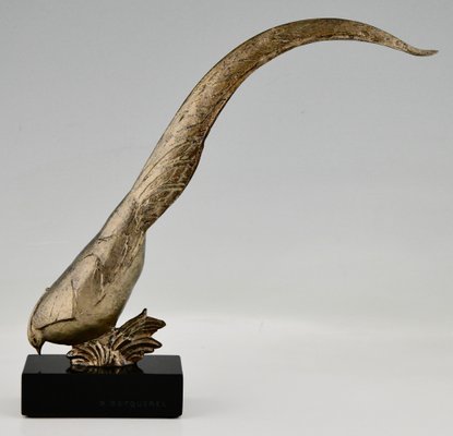 Andre Vincent Becquerel, Art Deco Pheasant, 1925, Bronze & Marble-KTN-1404506