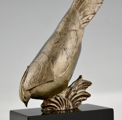 Andre Vincent Becquerel, Art Deco Pheasant, 1925, Bronze & Marble-KTN-1404506