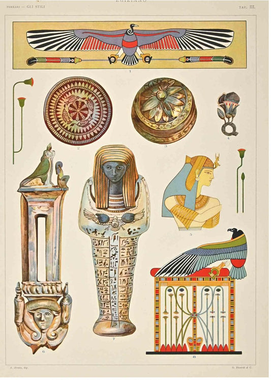 Andrea Alessio, Decorative Motifs: Egyptian Styles, Chromolithograph