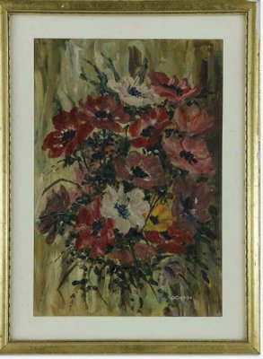 Andrea Capasso, Flowers, Oil on Board, 20th Century-ZCI-1788908