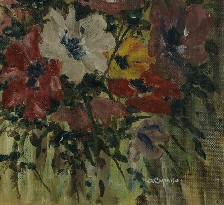 Andrea Capasso, Flowers, Oil on Board, 20th Century-ZCI-1788908