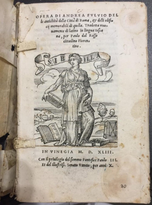 Andrea Fulvio - Delle Antichità della Città di Roma e delli Edifici Memorabili di Quella - 1543