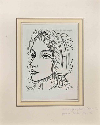 Andrea Jacquin, The Maid, Original Etching, Mid 20th-Century-ZCI-1337111