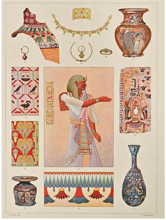 Andrea Mestica, Decorative Motifs: Egyptian Styles, Chromolithograph