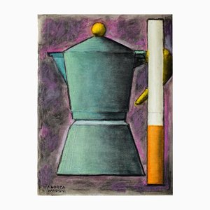 Andrea Vandoni, Coffee and Cigarette 5, 2023, Mixed Media on Paper-CHG-2030945