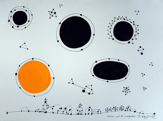 Andrzej Fogtt, Sky Above Kuraszewo, 2002, Ink & Acrylic & Paper-XHG-2016570