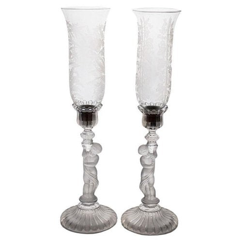 Angel Amour Vases from Baccarat, France, 1930, Set of 2