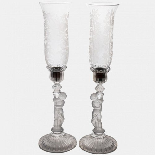 Angel Amour Vases from Baccarat, France, 1930, Set of 2