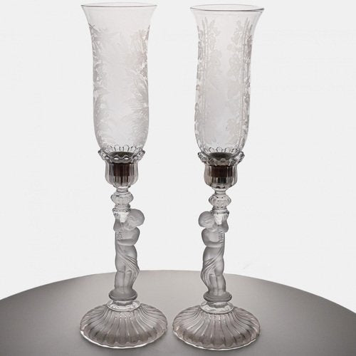 Angel Amour Vases from Baccarat, France, 1930, Set of 2