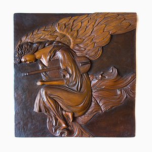 Angel of Play Bas-Relief in Wood from Oświęcim, Dunikowskis Studio-FSD-1122038