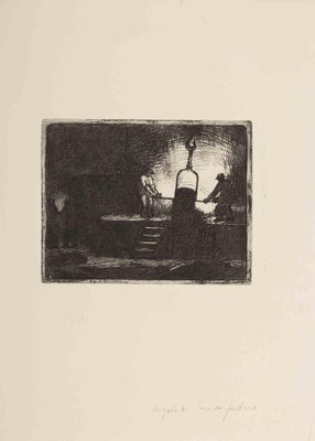 Angèle Delasalle, Working, Original Etching, Mid-20th-Century-ZCI-1362555