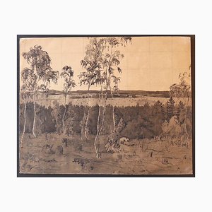 Angelina Beloff - Landscape - Original Ink and Watercolor on Paper - Mid-20th Century-ZCI-911982