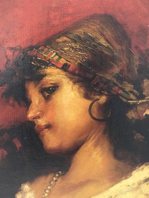 Angelo Granati, Neapolitan School, Country Girl, Italy, 2005, Oil on Canvas, Framed-YUW-1297464