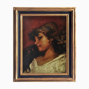 Angelo Granati, Neapolitan School, Country Girl, Italy, 2005, Oil on Canvas, Framed-YUW-1297464