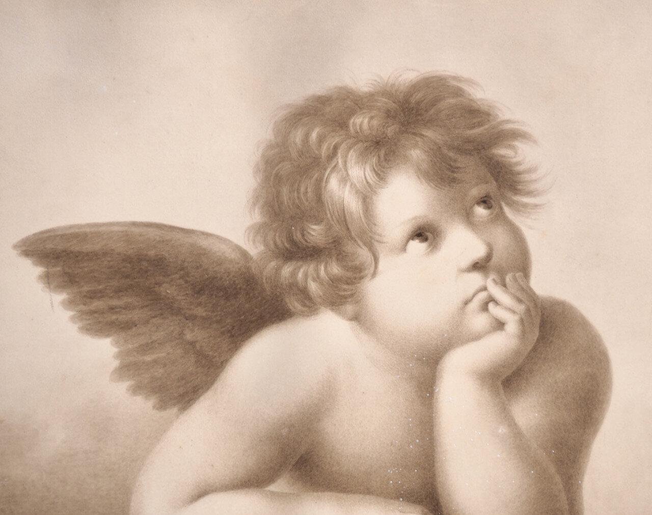 Angels on Paper, 19th Century, Set of 2