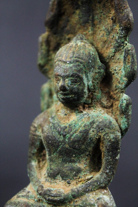 Angkor Period Khmer Artist, Buddha Naga Sculpture, 1200, Bronze