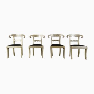 Anglo-Indian Silvered Dowry Chairs, 1950s, Set of 4-IRH-1733087