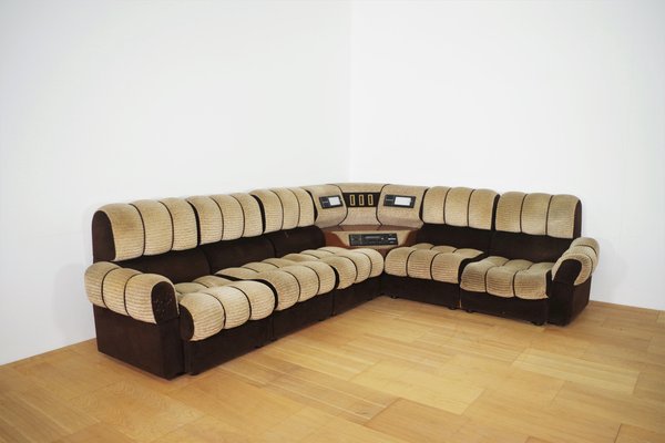 Angular Modular Sofa with Radio, 1970s, Set of 6-KNM-1261519