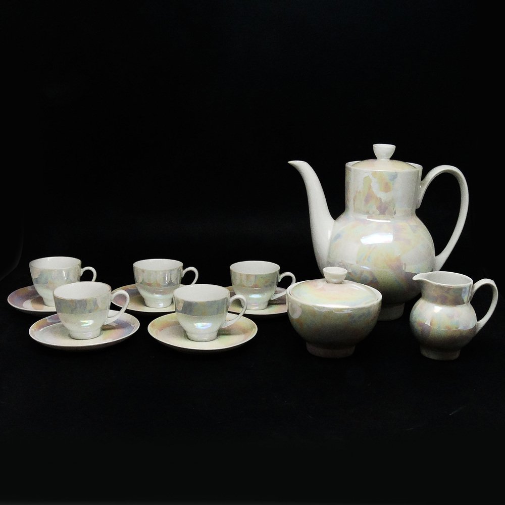 Ania Coffee Set from Ćmielów, Poland, 1960s, Set of 13