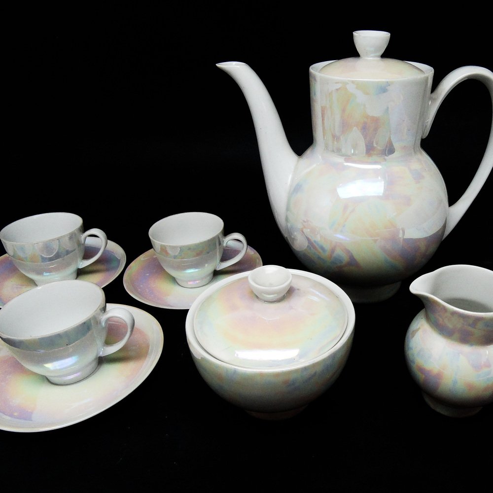 Ania Coffee Set from Ćmielów, Poland, 1960s, Set of 13