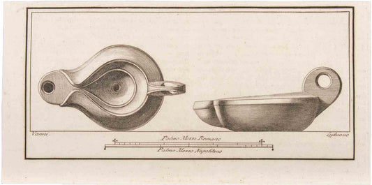 Aniello Cataneo, Oil Lamp, Etching, 18th Century