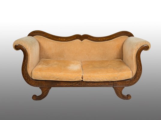 Anique French Sofa in Exotic Wood and Maple, 1800s-KKK-1398201