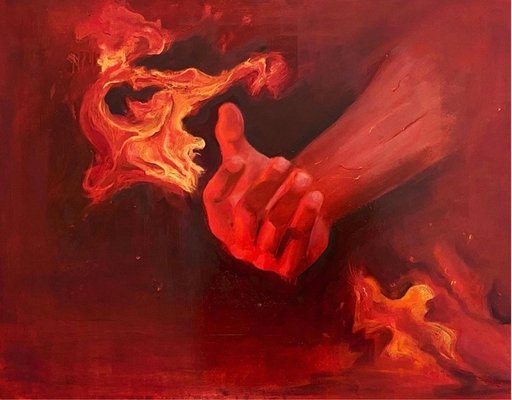 Anna Bukhareva, Sacred Fire, 2022, Oil on Board-CHG-2030252