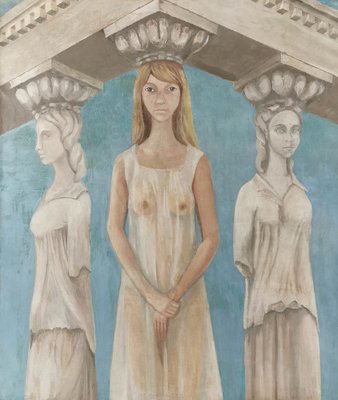 Anna Ginalska, Caryatids, 1979, Oil on Canvas-AOU-1447740