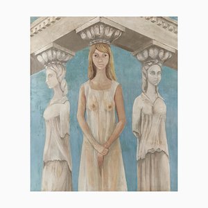 Anna Ginalska, Caryatids, 1979, Oil on Canvas-AOU-1447740