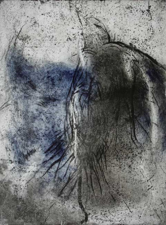 Anna Mikke, A Bird, Etching and Mixed Media on Paper