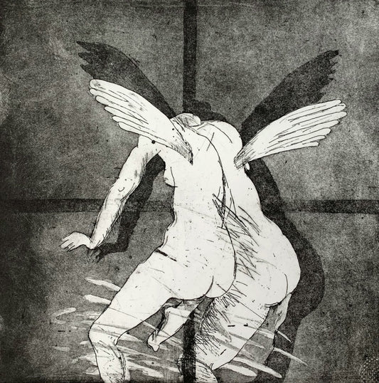 Anna Mikke, An Angel, Etching on Paper, 2010