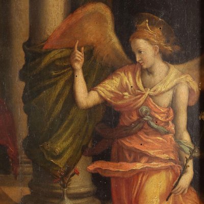 Annunciation, 19th Century, Oil Painting, Framed-VMM-1801484