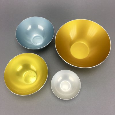 Anodized Aluminum Bowls by Bjørn Engø for Emalox, 1950s, Set of 4-FFL-778197