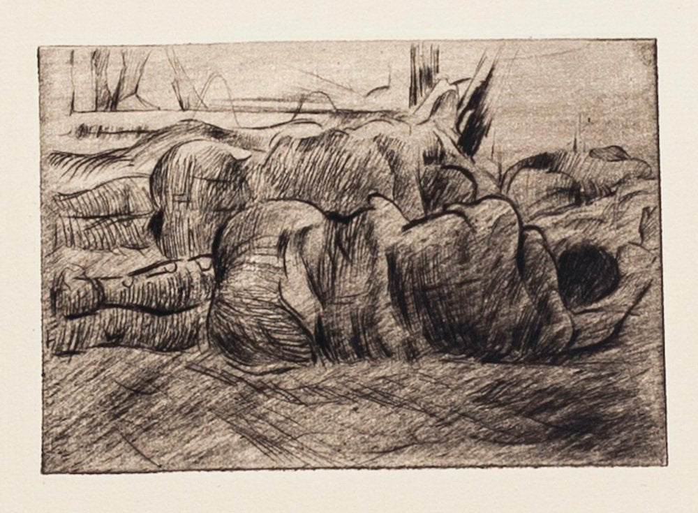 Anselmo Bucci, Le Front Italien, Etching on Paper, 1918