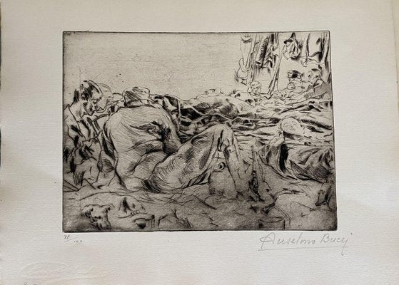 Anselmo Bucci - Militants - Original Etching - 1917-ZCI-826998