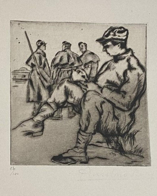 Anselmo Bucci, Military, Etching, 1917