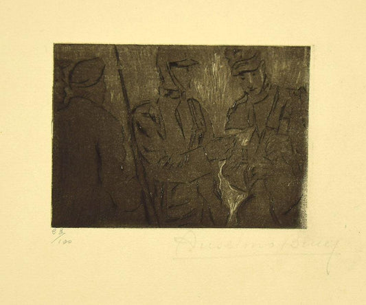 Anselmo Bucci, Military Life, Etching, 1917