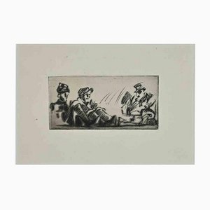 Anselmo Bucci, Soldiers at the Front, Original Etching, 1917-ZCI-1164473