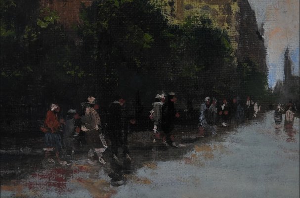 Antal Berkes, Metropolitan Avenue, 1890s-1910s, Oil on Canvas-QOR-2023546