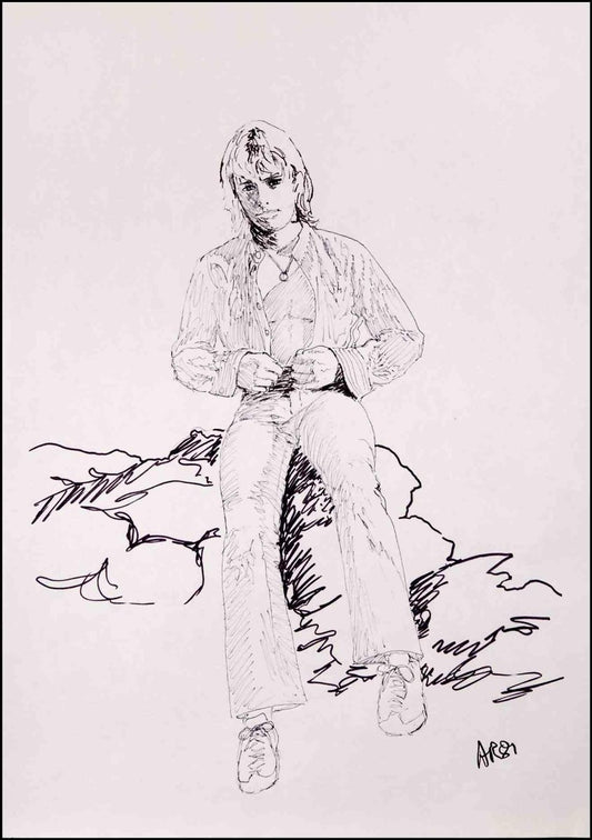 Anthony Roaland, Portrait of a Boy, Original Drawing, 1980