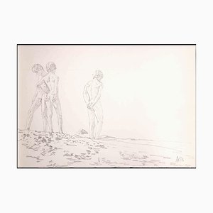 Anthony Roaland, Teens at the Beach, Original Drawing, 1981-ZCI-1326689