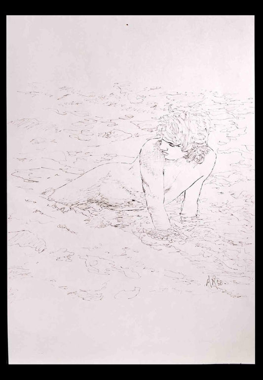 Anthony Roaland, The Boy at the Sea, Original Drawing, 1980