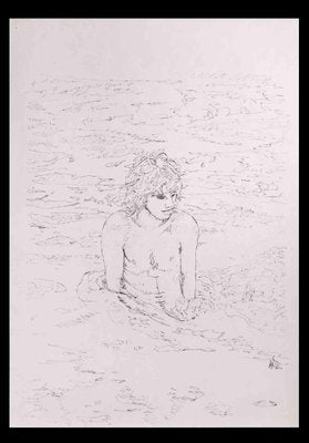 Anthony Roaland, The Boy at the Sea, Original Drawing, 1980-ZCI-1342862