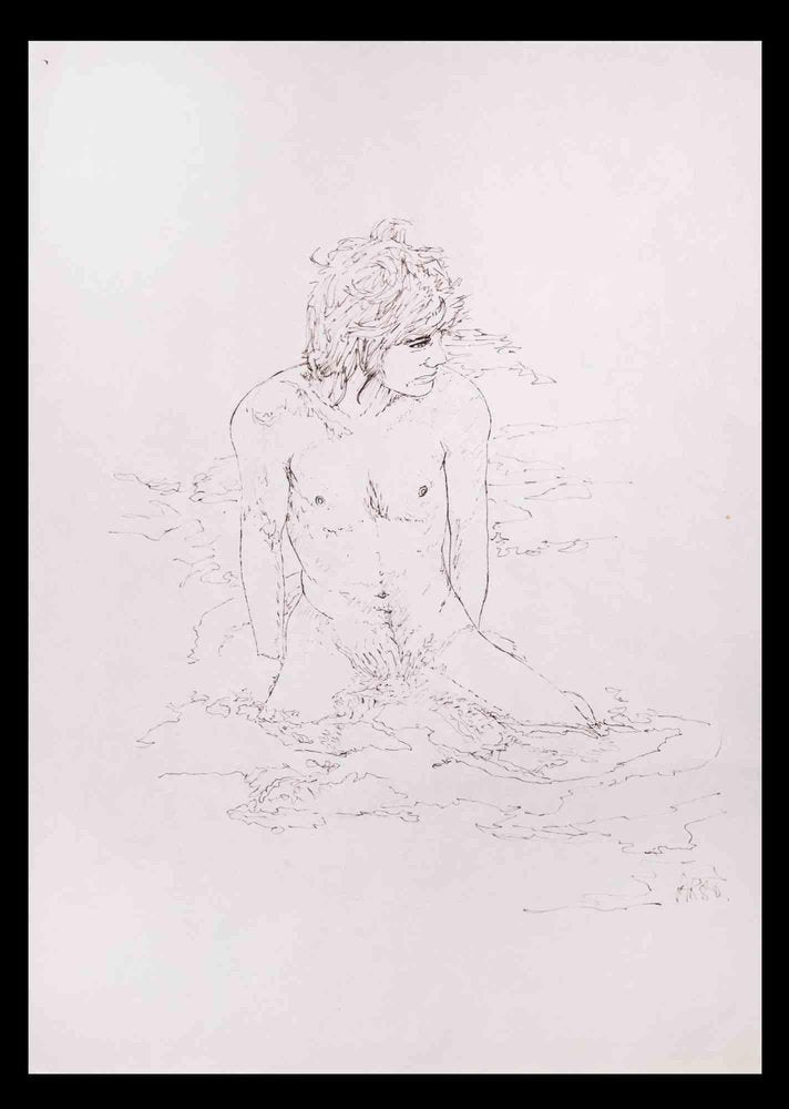 Anthony Roaland, The Boy at the Sea, Original Drawing, 1980